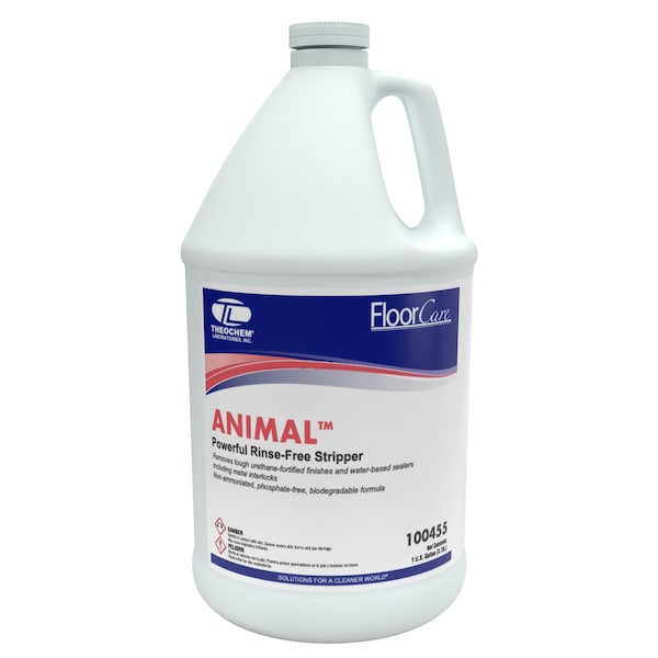 Theochem ANIMAL STRIPPER - 4/1 GAL CASE, Floor Stripper, 4PK 100455-99990-7G - main